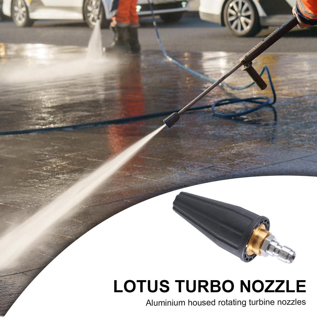 Pressure Washer Tips Turbine Nozzle Pressure Washer 3600PSI Maximums Rotating Pressure Washer Nozzle 1/4'' Connect