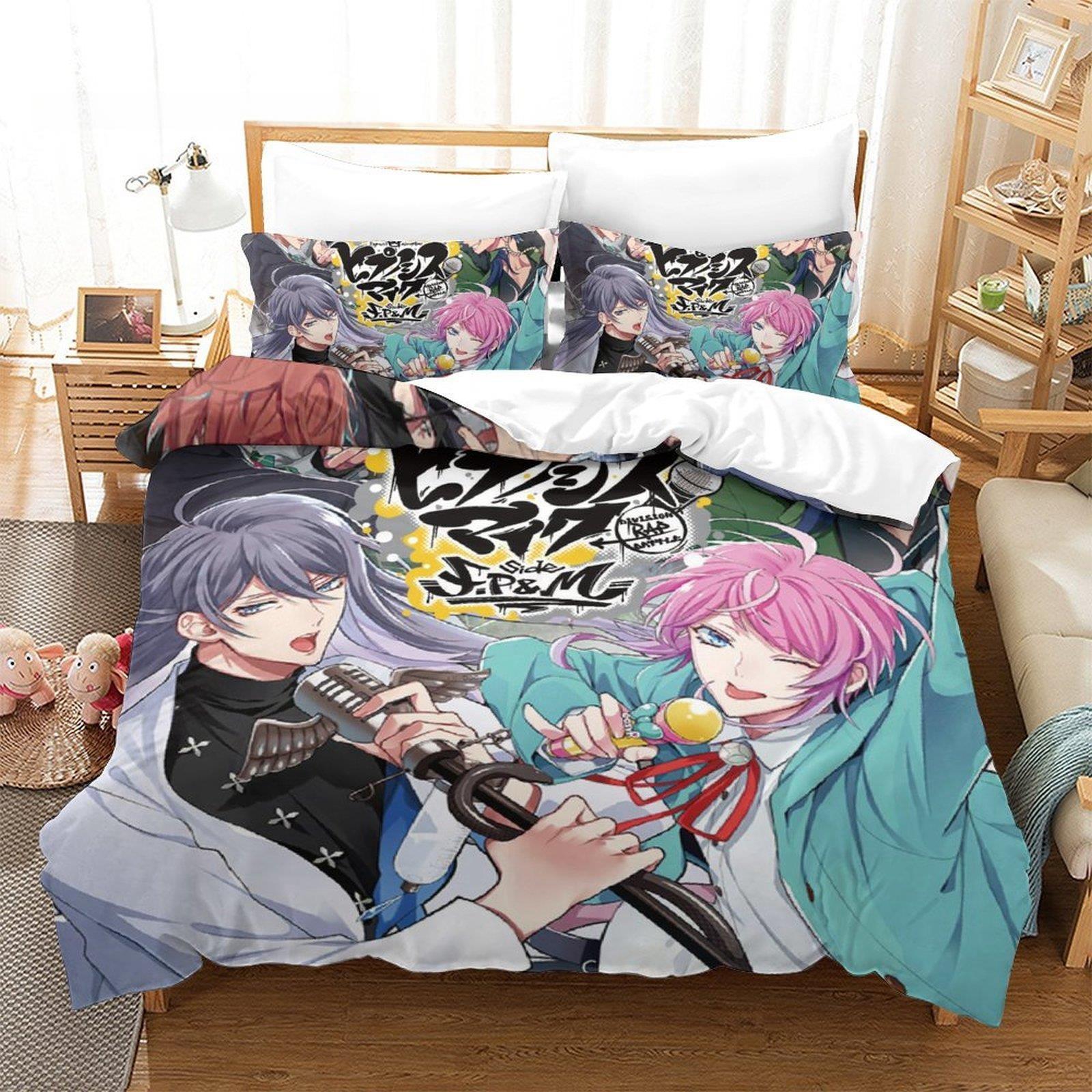 

Comforter Hypnosis Mic: Division Rap Battle: Rhyme Anima Bedding Set Single Twin Full Queen King Size Bed Set Kid Bedroom S Comforter (quilt)-EU Single(135*200cm)3pcs