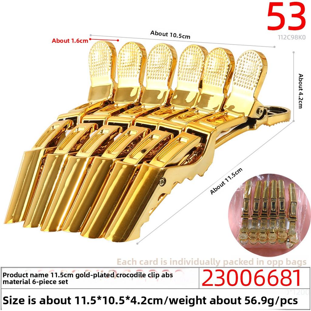 Seamless Hair Salon Perming and Dyeing Bangs Positioning Zoning Clip Crystal Duckbill Straight Clip Long Mouth Plastic Clip