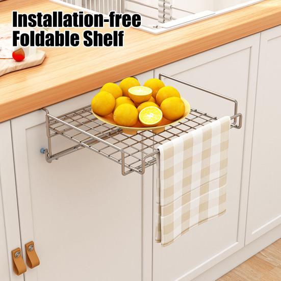 Foldable Kitchen Storage Rack Cabinet Organizer Strong Load-bearing Simple Installation Heavy Duty Storage