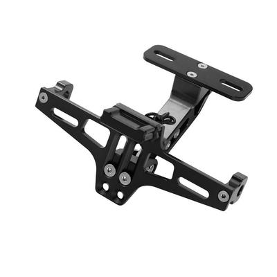 Karun Universal Motorcycle LED Light Rear License Plate Holder Adjustable Fender Eliminator Bracket (Black)