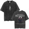 Sleeping On Both Sides To Fight Men'S And Women'S Short-Sleeved Washed Nuo T-Shirts Casual Loose Retro Couple Spell Round Neck