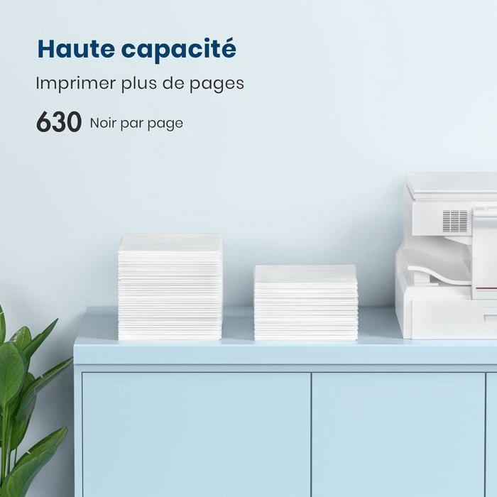 Cartouche d'encre 62XL - 1001 PILES BATTERIES - Noir - Compatible HP Envy et OfficeJet - 630 pages