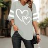 Summer Heart-Shaped 3D Print T-shirt Women Streetwear Casual T Shirts Y2k Tops Woman Harajuku V-Neck Tees Oversized Clothing