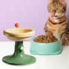 Elevated Cat Bowl Anti Vomiting Kitty Pet Food for Small Dogs Cats Yellow Green