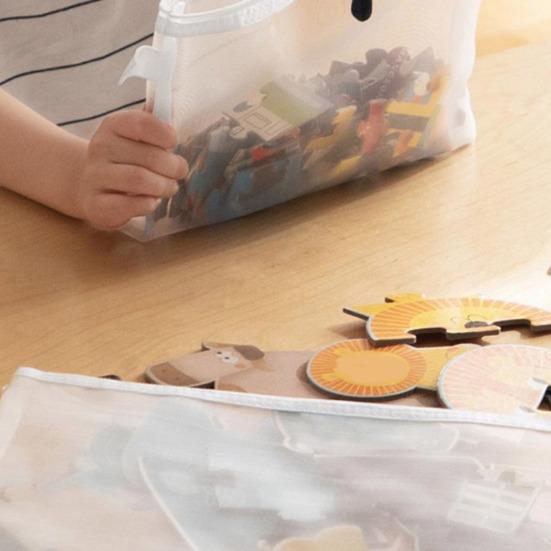 10 Mesh Board Zipper Pouch A4 Pcs Game Puzzle Portable Transparent