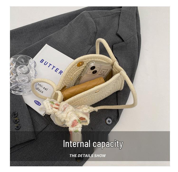 2025 Ladies' Cotton Rope Crossbody Phone Bag - Stylish Shoulder & Underarm Bag for Beach Vacation