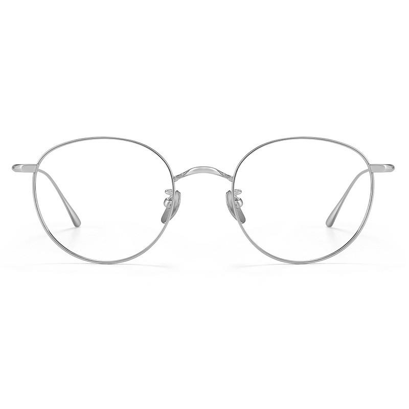 Ultra-Light Pure Titanium Full Frame Eyeglasses Women Round Face Oval Shape Minimalist Prescription Glasses
