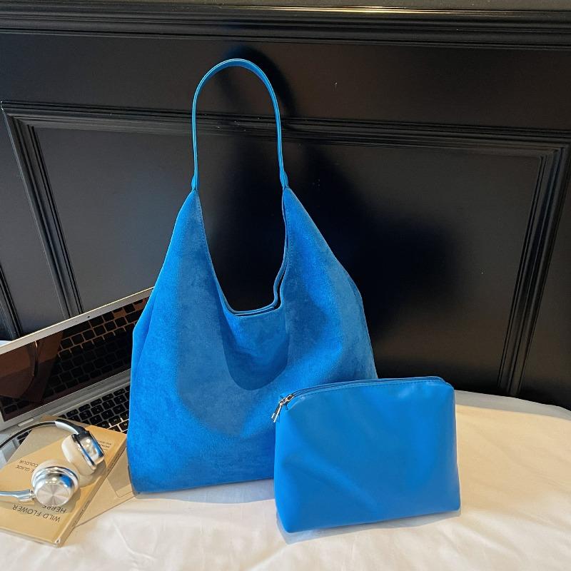 Frosted retro suede women's bags, new large-capacity autumn and winter versatile shoulder bags, casual and fashionable commuter mother and child bags
