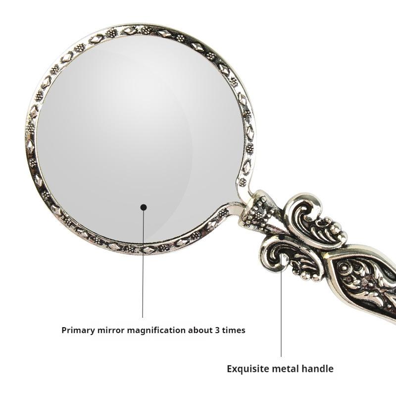 Vintage Metallgriff Leselupe, Tragbare Handlupe