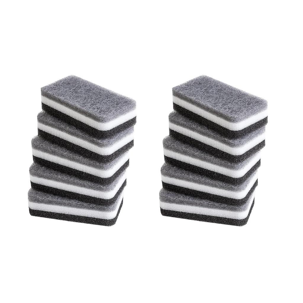 Seiei Sponge Monotone 10-piece Set 20337 Kitchen Oil Stains Long-lasting Three-layer Slim No Abrasives Soft Type 36.312cm