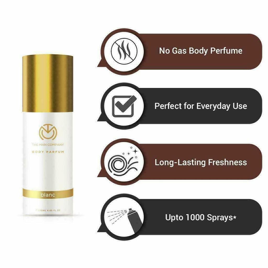 The Man Company Body Perfume For Men Blanc Long Lasting Fragrance 120 Ml ZA524