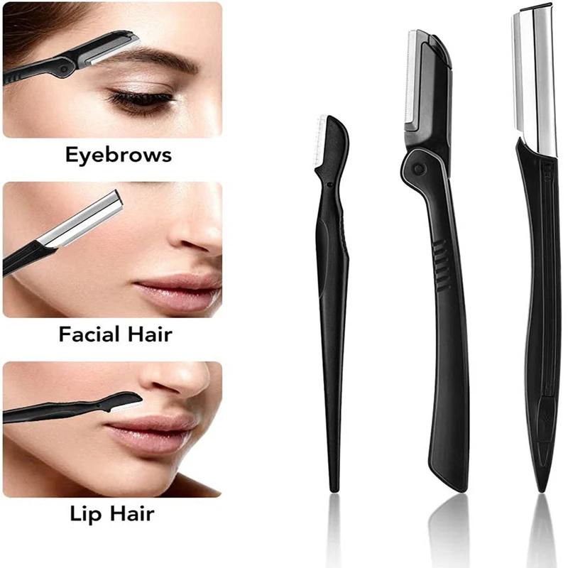 New Eyebrow Trimmer Set Scissors Tweezers Eyebrow Razor Scraping Eyebrow Comb Razor Eyebrow Clip Makeup Tools Sets