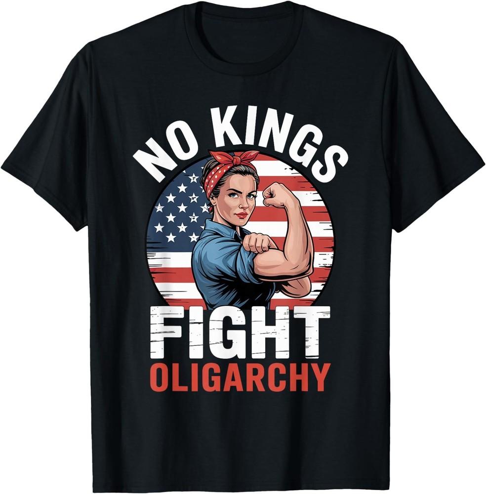 No Kings Fight Oligarchy T-Shirt, Gildan 5000, Unisex Tee Unisex T-Shirt XL