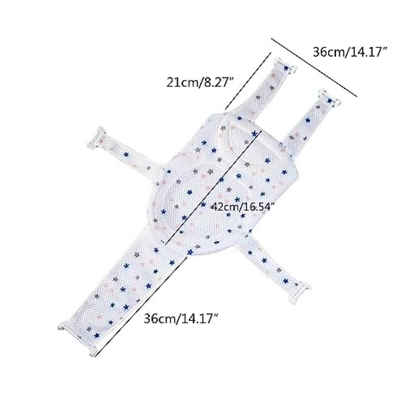 Baby Bath Seat Net, Breathable Newborn Bathtub Mesh Mat, Portable Shower Net for 0-18 Months Infants, Bathtub Safety Net