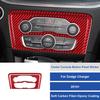 2x Red Carbon Fiber Car Center Console Button Panel Cover For Charger 2015-