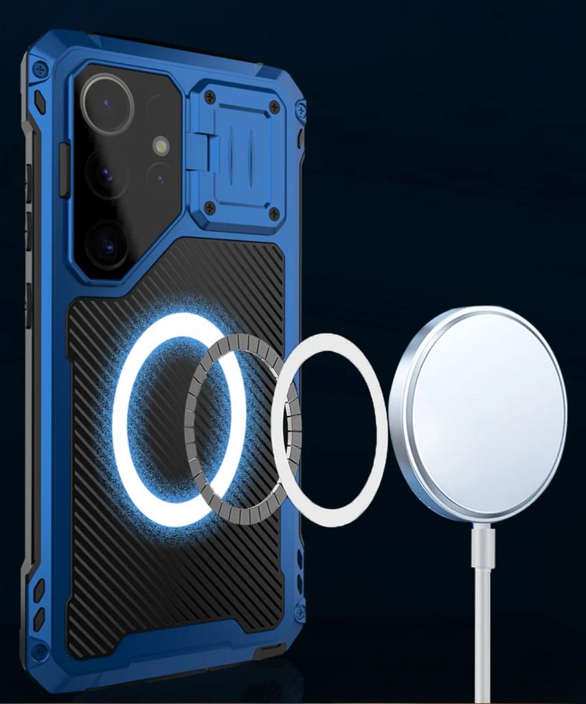For Samsung S24 S23 S25 S26 Ultra IP54 Waterproof Aluminum Metal Magnetic Case Anti-fall Shockproof Lens Cover Stand Screen Film