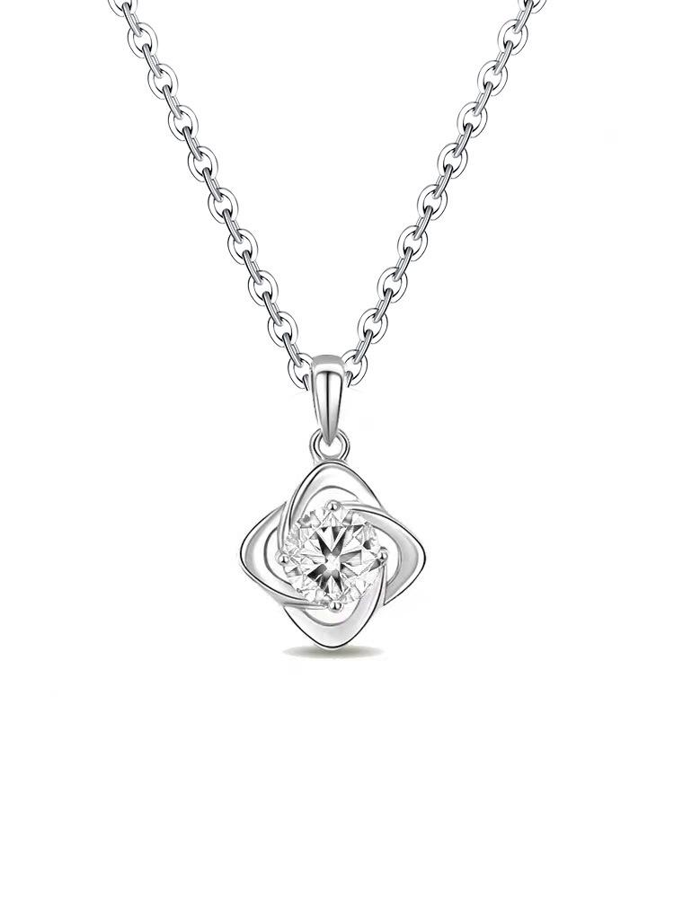 Elegant Four-Leaf Clover Zircon Necklace & Ring Pendant - Classic, Fashionable Gift for Girlfriend, 2026 Collection