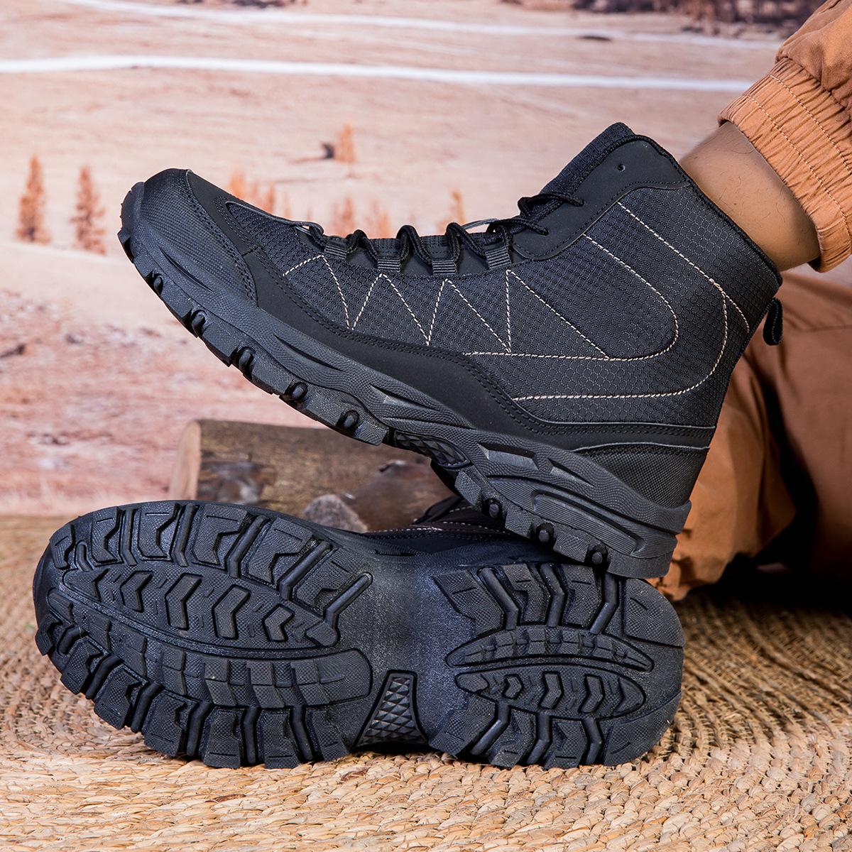 

Новая уличная трендовая модная обувь для хайкинга, зимние ботинки, повседневная обувь большого размера для улицы, нескользящая обувь для ходьбы 46 чёрный