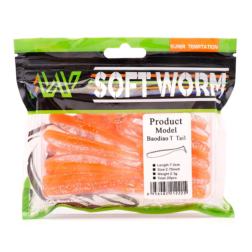 20pcs/lot 50mm 70mm Easy Shiner Shad Soft Lure Silicone Bait Artificial Fishing Lure Pike Wobblers Fishing Tackle Leurre