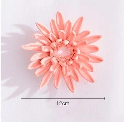 Modern Ceramic Fake Flower Wall Hanging Crafts Decoration Home Livingroom Wall Mural Ornaments Hotel Porch 1D Wall Sticker Art