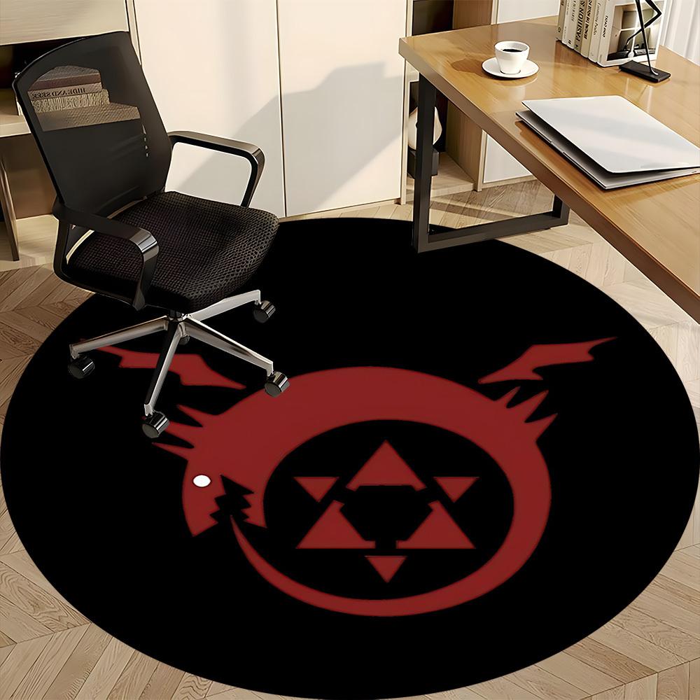 1pc Dragon Emblem Office Round Area Rug, Indoor Mat Suitable For Office, Under Office Chairs Bedroom Living Room Home Decor, Room Deco