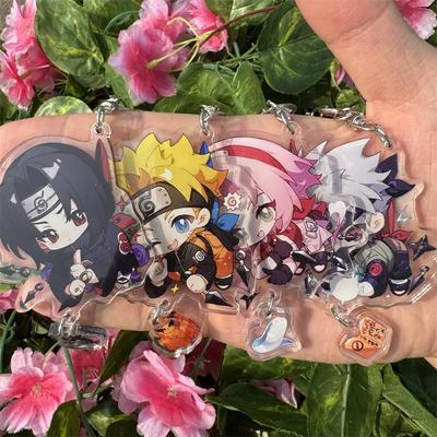 Anime Naruto Acrylic Keychain Accessaries Uzumaki Naruto Cartoon Keyring