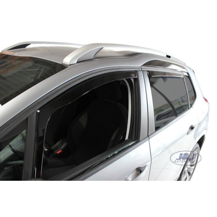 Déflecteurs d'air - J&amp;J AUTOMOTIVE - Peugeot 2008 - Fumé - Acrylique renforcé - Installation facile