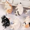 6Pcs Kawaii Resin Mini Sleeping Cat Mini Figures Miniature Things Statues Dollhouse Room Home Decor Items Desk Accessories