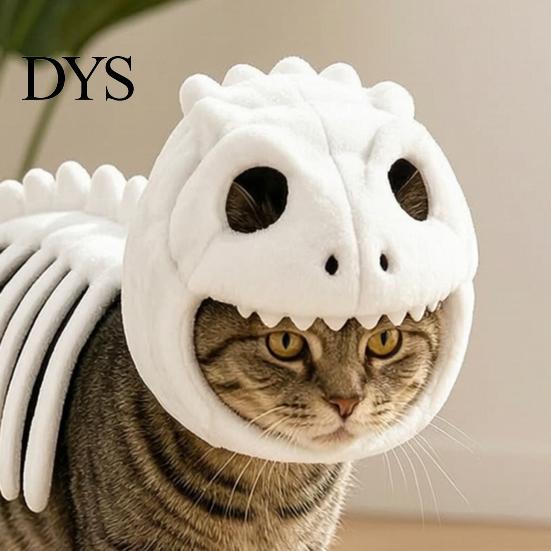 Funny Pet Party Outfit Dinosaur Skeleton Cat Costume, Glow-in-the-dark Outfit, Gift for Lovers Cute Plush Apparel Halloween, Cosplay Lightweight