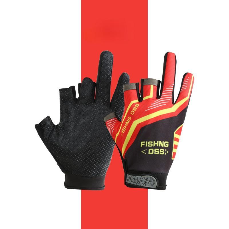 Waterproof Fishing Gloves Anti-Slip Anti-Hanging Climbing Cycling Cast Three-Finger Design Fish Gloves Sports Outdoor Protection