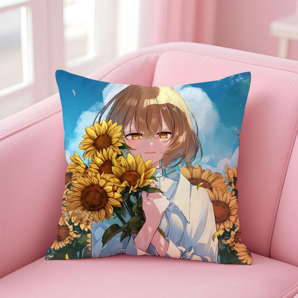 Watashio Tabetai Hito De Nashi Cushion Cover Comfortable Reversible Pillow Cover Ideal For Car Sofa Bedroom & Beyond
