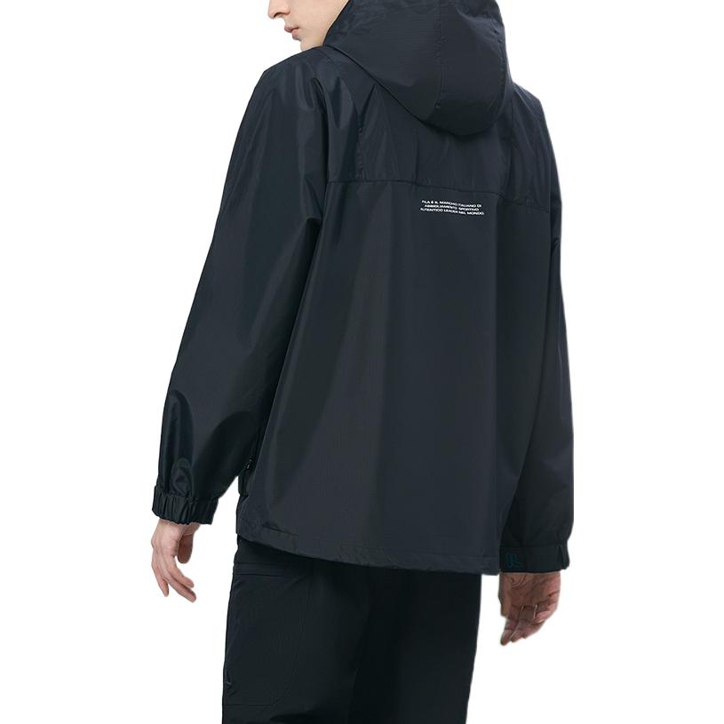 Fila Sports Lifestyle Series FW22 Solid Color Hooded Zip Jacket Men Jackets Black F51M239708F-BK