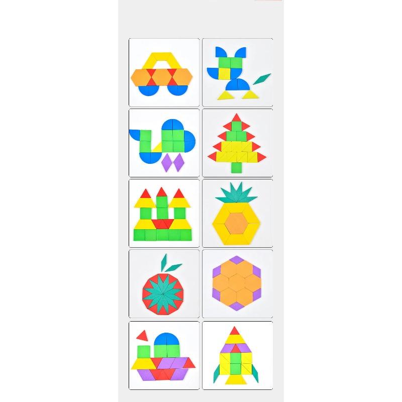 Wooden 3D Geometric Color Shape Jigsaw Puzzles Montessori Learning Brain Teaser Toys Creative Educational for Gifts