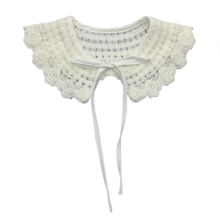 Multifunctional Detachable Fake Collar Kids Girls Knitted Flower Mini Shawl Wrap