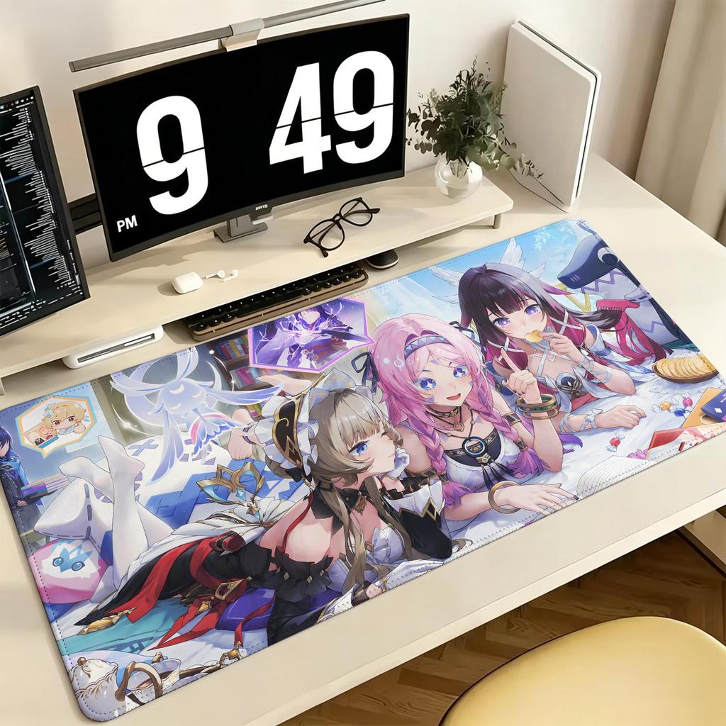 Genshin Impact Linnea Pro ESports Xxl Gaming Mousepad Extra Large NonSlip Stitched Edge Keyboard Laptop Desk Mat For Pc Gamer