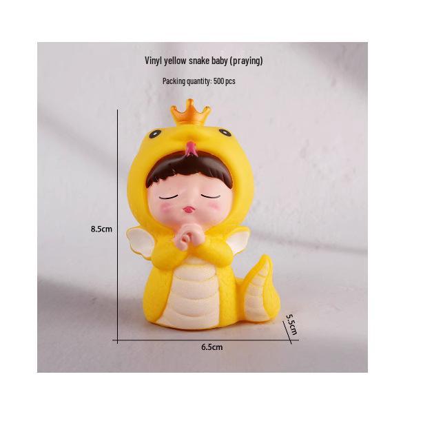 2025 Year of the Snake New Year Cake Décor: Cute Baby Wealth Ornaments for Spring Festival Baking