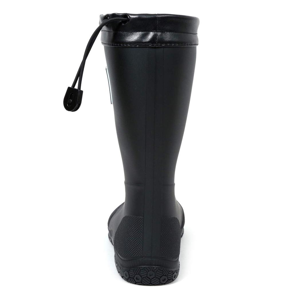 Mozu Tragbare Regenstiefel für Damen und inklusive Schuhbeutel und Originalgröße 17 cm Packbar, Faltbar, Junioren, Einlegesohle, Schwarz,