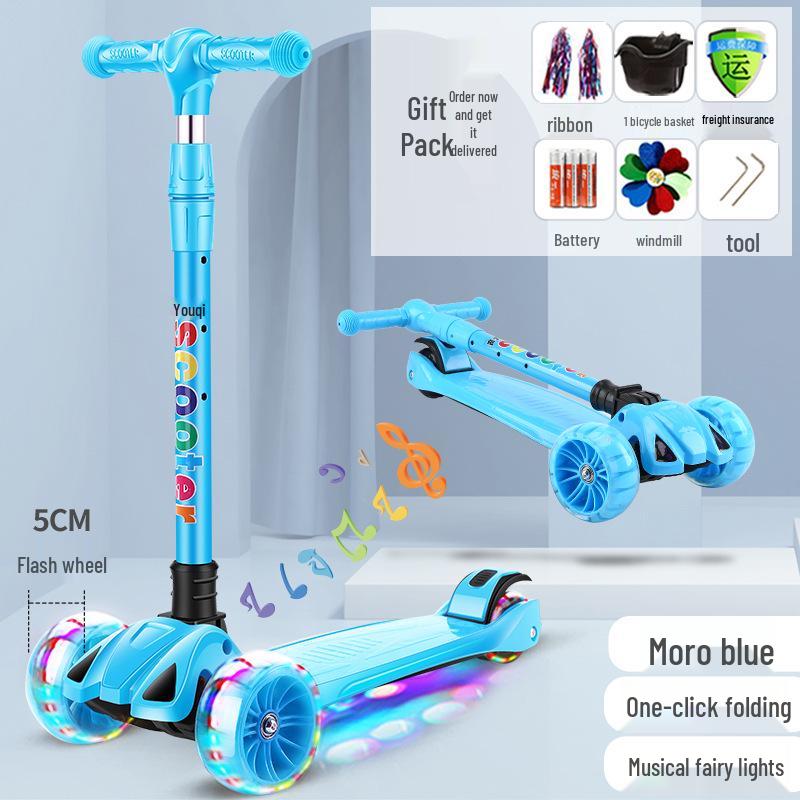 Kinder-Klapproller mit blinkenden Rädern für 2-8 Jahre