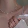 Diamant Schleife Perlenkette High Sense Choker Halskette Licht Luxus Nische Kleid Schlüsselbeinkette