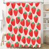 Strawberry Shower Curtain Botanical Pattern Floral Bathroom Decor Farmhouse Rustic Home Kitchen Waterproof Fabric Backdrop