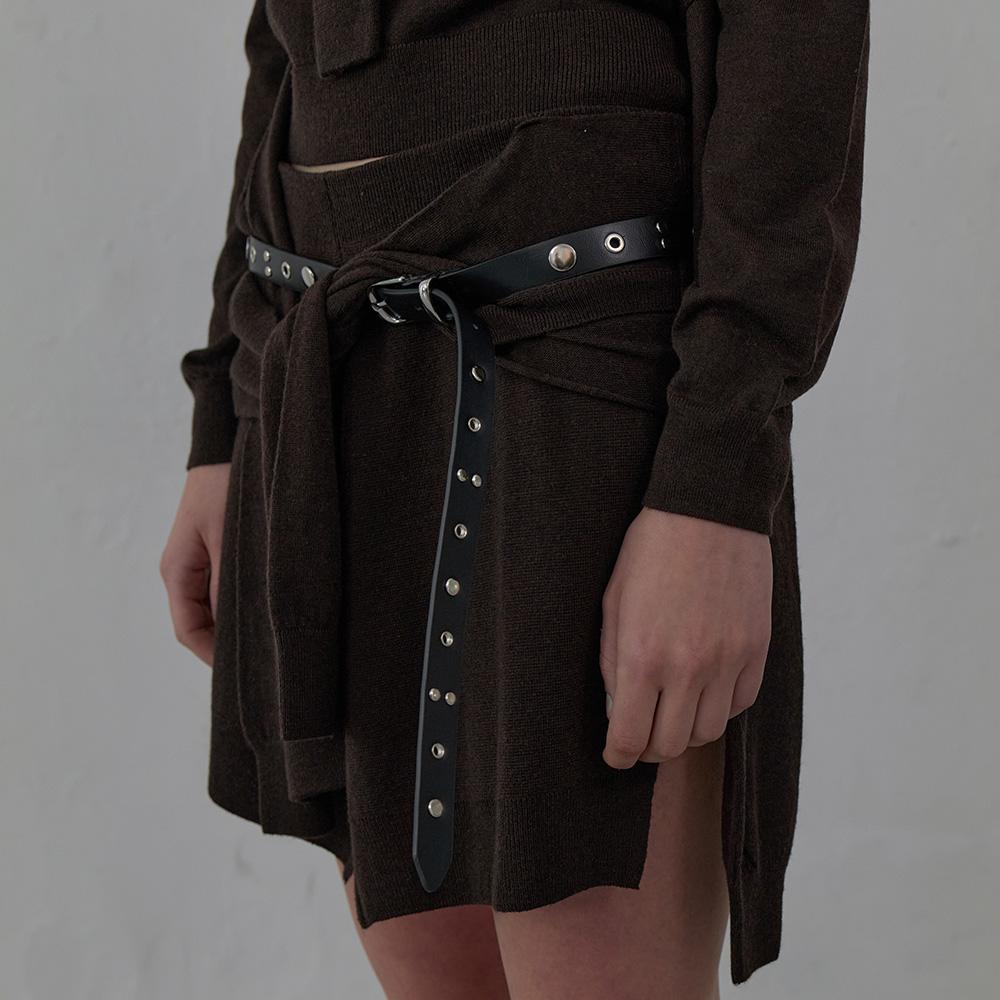 LCDC™ Tied Detail Layered Knit Skirt (Brown)