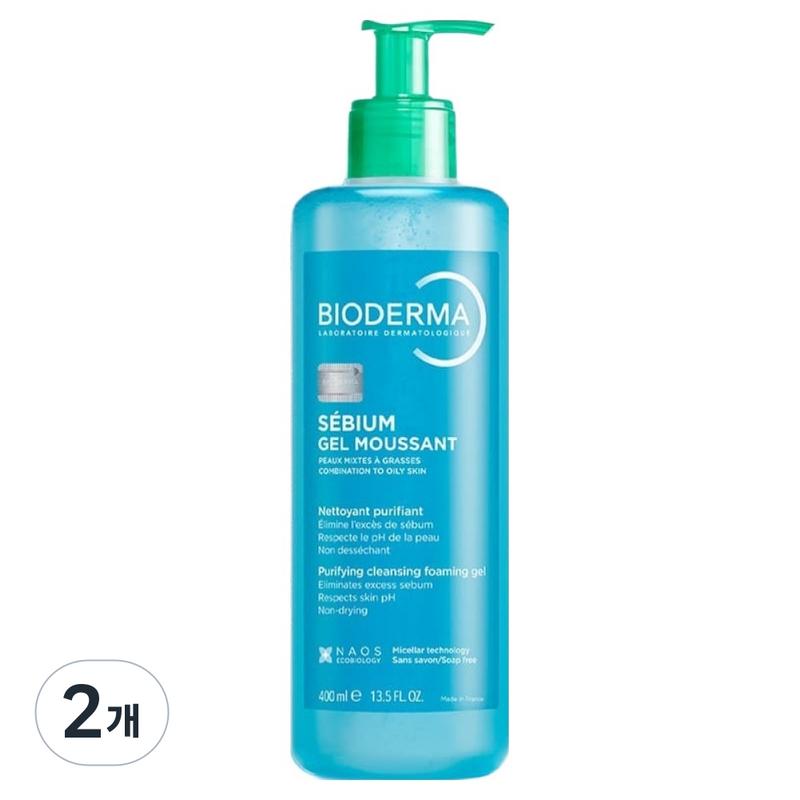 Bioderma Sebium Gel Moussant, 400ml, 2 pcs