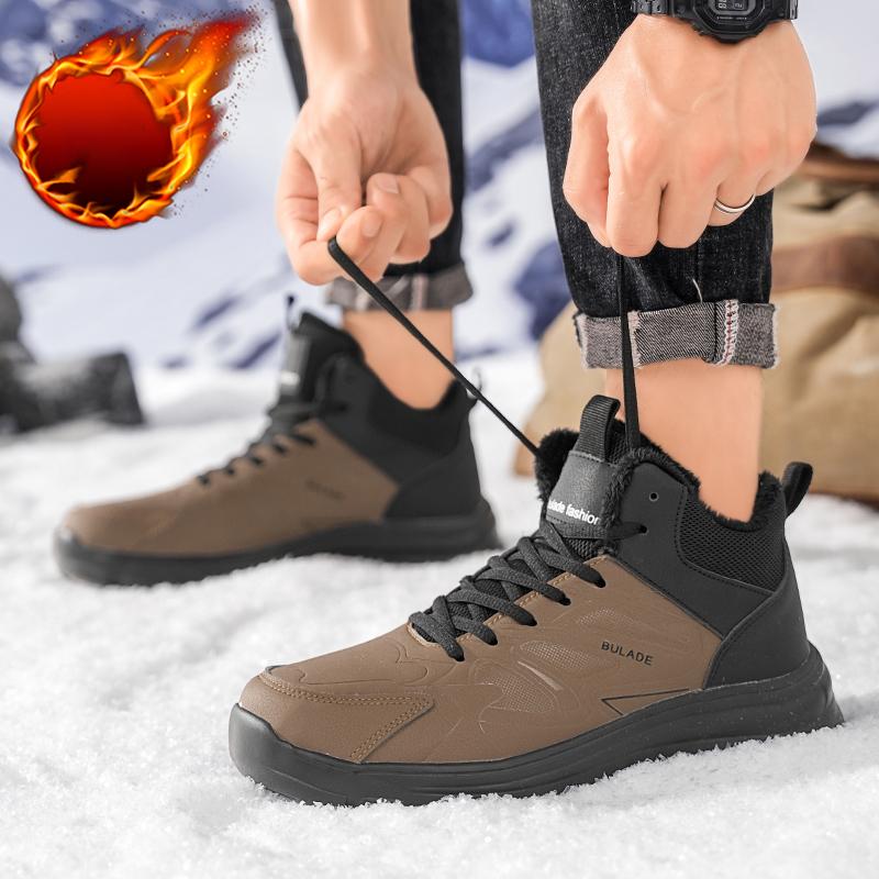 Winter Snow Boots For Men Women Keep Warm Cotton Shoes Outdoor Hiking Shoes Plush Warm High Ankle Boots Big Size 48 Man Sneakers
