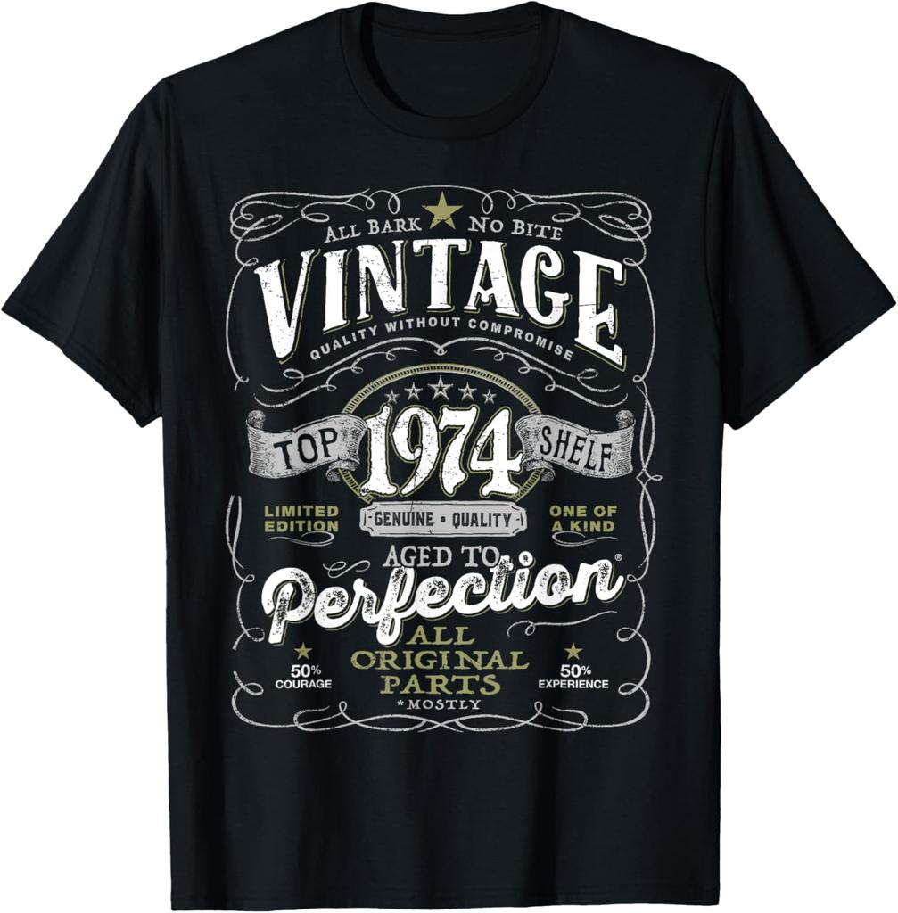 51 Years Old Gifts Men Vintage Made in 1974 51th Birthday T-Shirt Custom Printed Graphic T Shirts Graphic T Shirts Camiseta