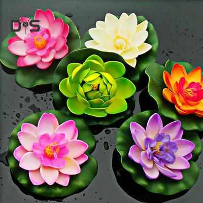 Puppy Town Artificial Water Floating Flower Lotus Home Yard Pond Fish Tank Decor