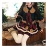 New Year College Style Plaid Dress with Shawl Cape - Women's Waist-Cinched Slim Fit Two-Piece Look