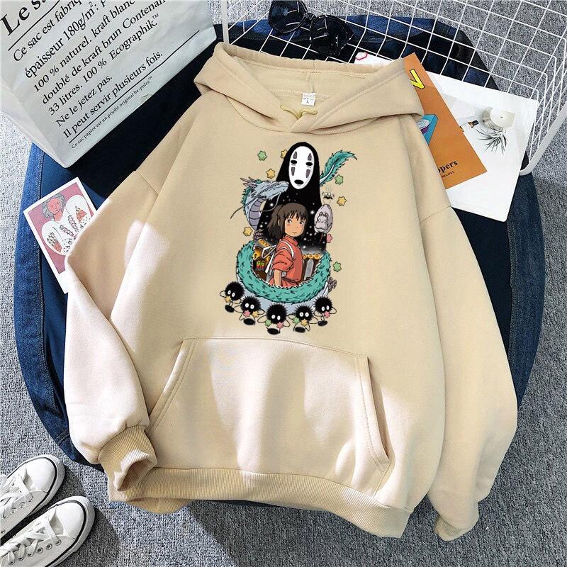 Studio Ghibli Totoro japonais Anime drôle sweat à capuche dessin animé femmes Chihiro Miyazaki Hayao sweat 90s graphique à capuche femme