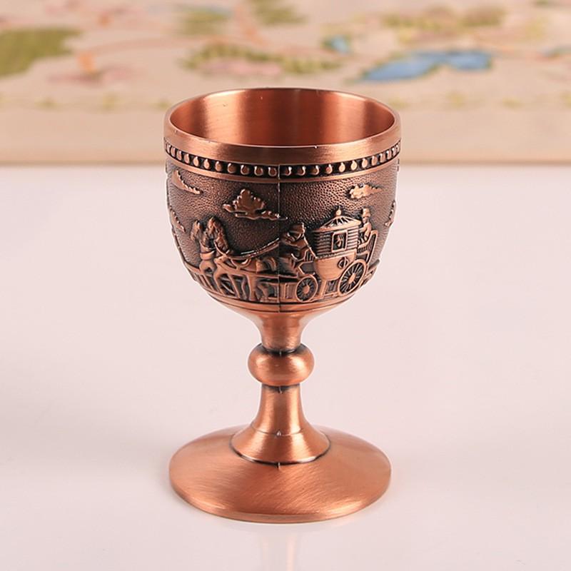 Zinc Alloy Vintage Drinking Cup Baijiu Whiskey Vodka Small Shot Glass Home Bar Decorative Spirit