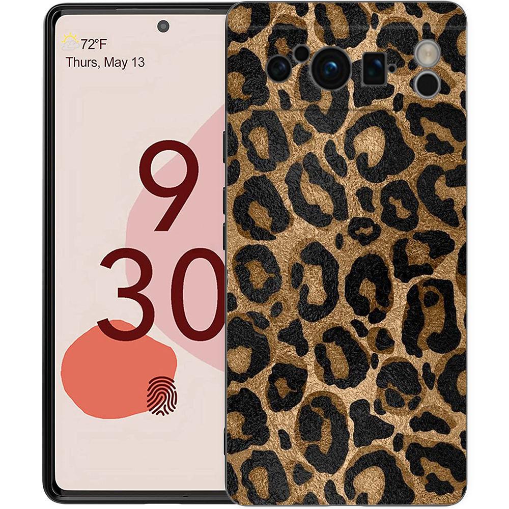 Leopard Cheetah print Phone Case For Google Pixel 8 7 6 Pro 8A 6A 7A 5G Soft Silicone Shockproof TPU Black Cover Fundas
